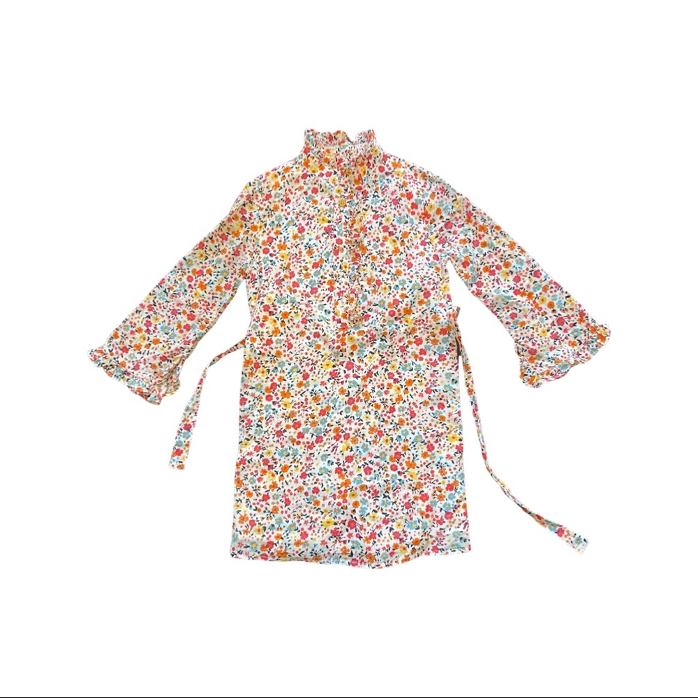Tory Burch Floral Print Girls Long Sleeve Dress Size XS